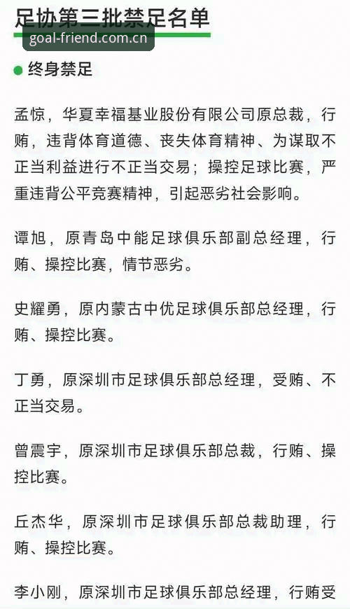中国足协第三批禁足名单深度解析